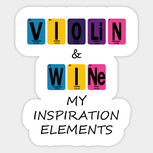 Violin & Wine My Inspiration Elements Sticker